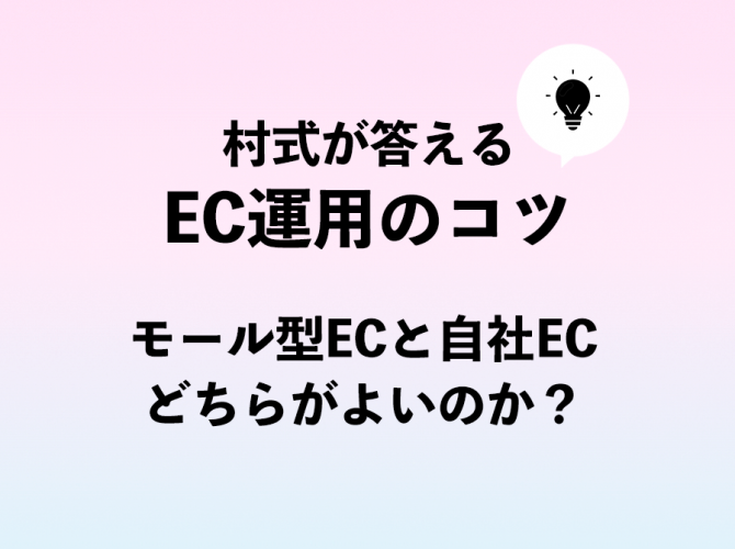 EC運用のコツ：モール型ECと自社ECについて